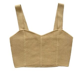 Brand new with tags House of Harlow 1960 tan sweetheart crop cami tank top